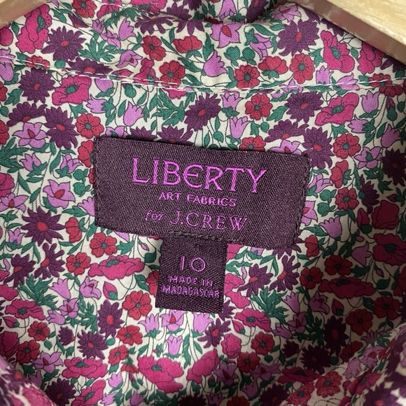 J. Crew Perfect Shirt in Liberty Fuchsia Floral Size 10 - Career 100% Cotton - Picture 4 of 7